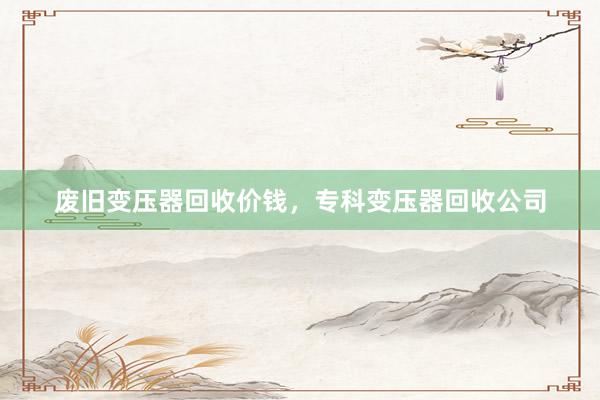 废旧变压器回收价钱，专科变压器回收公司